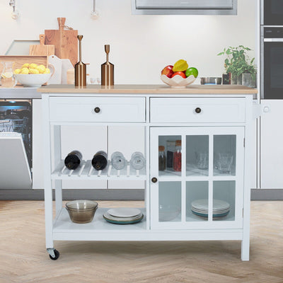 Chariot à roulettes pour îlot de cuisine à micro-ondes AVAWING 42