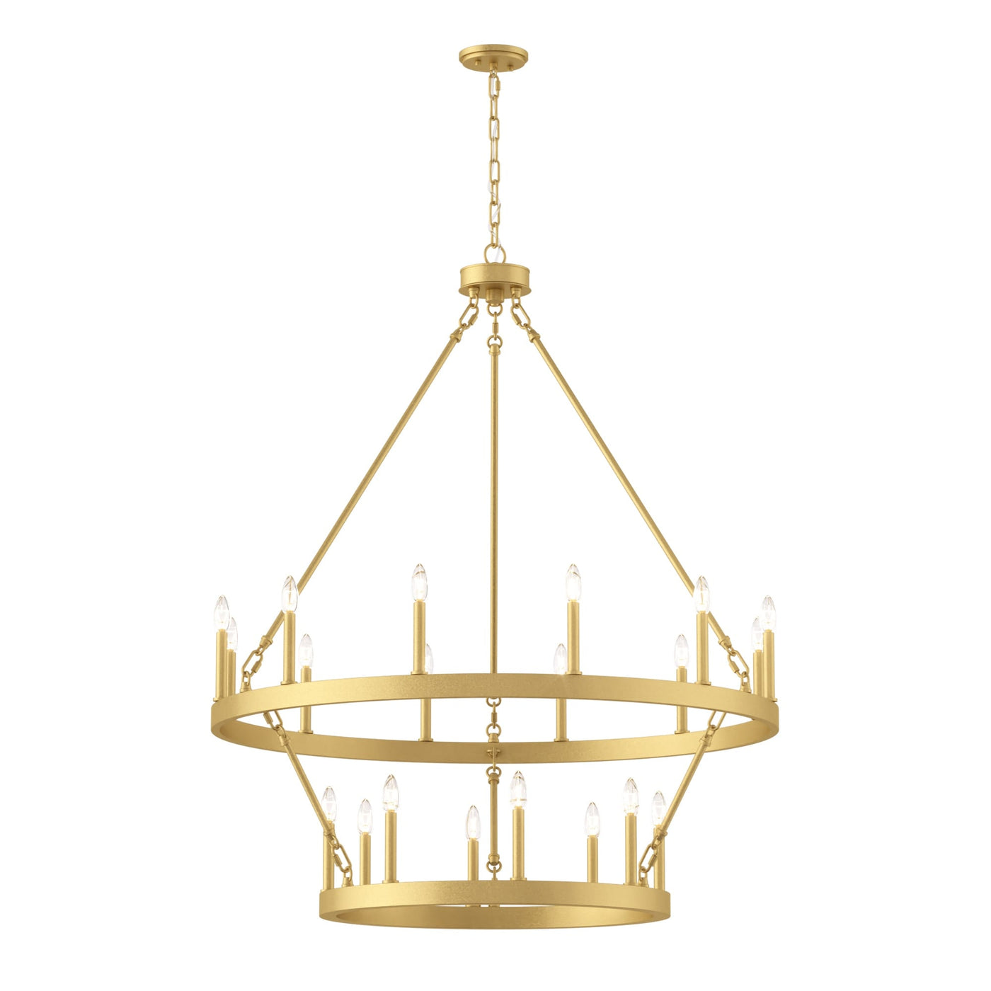Lustre rond en forme de roue de chariot de style ferme moderne Acroma à 20 lumières de 40 po avec UL