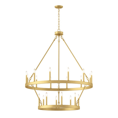 Lustre rond en forme de roue de chariot de style ferme moderne Acroma à 20 lumières de 40 po avec UL