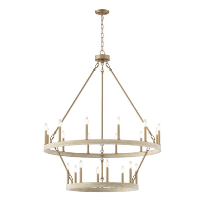 Lustre rond en forme de roue de chariot de style ferme moderne Acroma à 20 lumières de 40 po avec UL