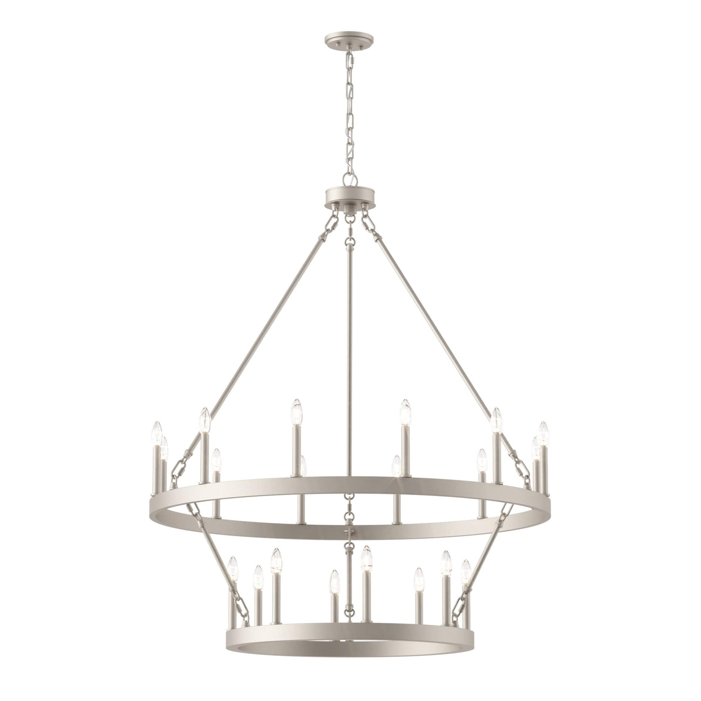 Lustre rond en forme de roue de chariot de style ferme moderne Acroma à 20 lumières de 40 po avec UL