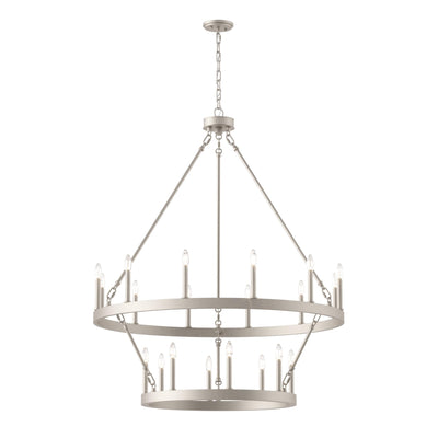 Lustre rond en forme de roue de chariot de style ferme moderne Acroma à 20 lumières de 40 po avec UL