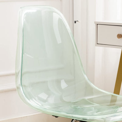 Chaise de bureau pivotante en acrylique à hauteur réglable sans accoudoirs