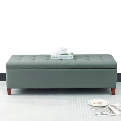 Banc ottoman de rangement en cuir reconstitué Adeco 50