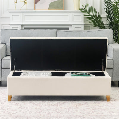 Banc ottoman de rangement en cuir reconstitué Adeco 50