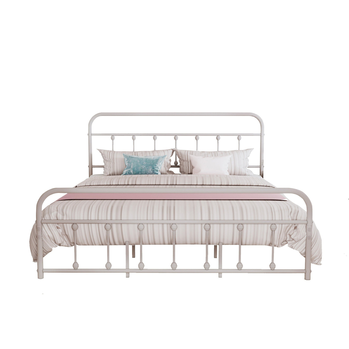 Cadre de lit plateforme en métal vintage simple Alazyhome, montage facile