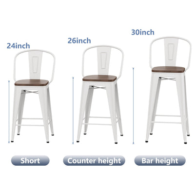 Tabourets de bar de ferme Andeworld, ensemble de 4 tabourets de bar à hauteur de comptoir - Ensemble de 4