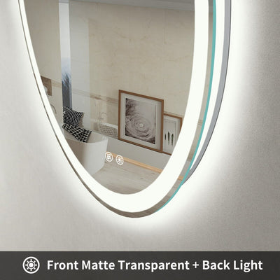 Miroir de courtoisie rond sans cadre, antibuée, éclairé par LED et à intensité variable