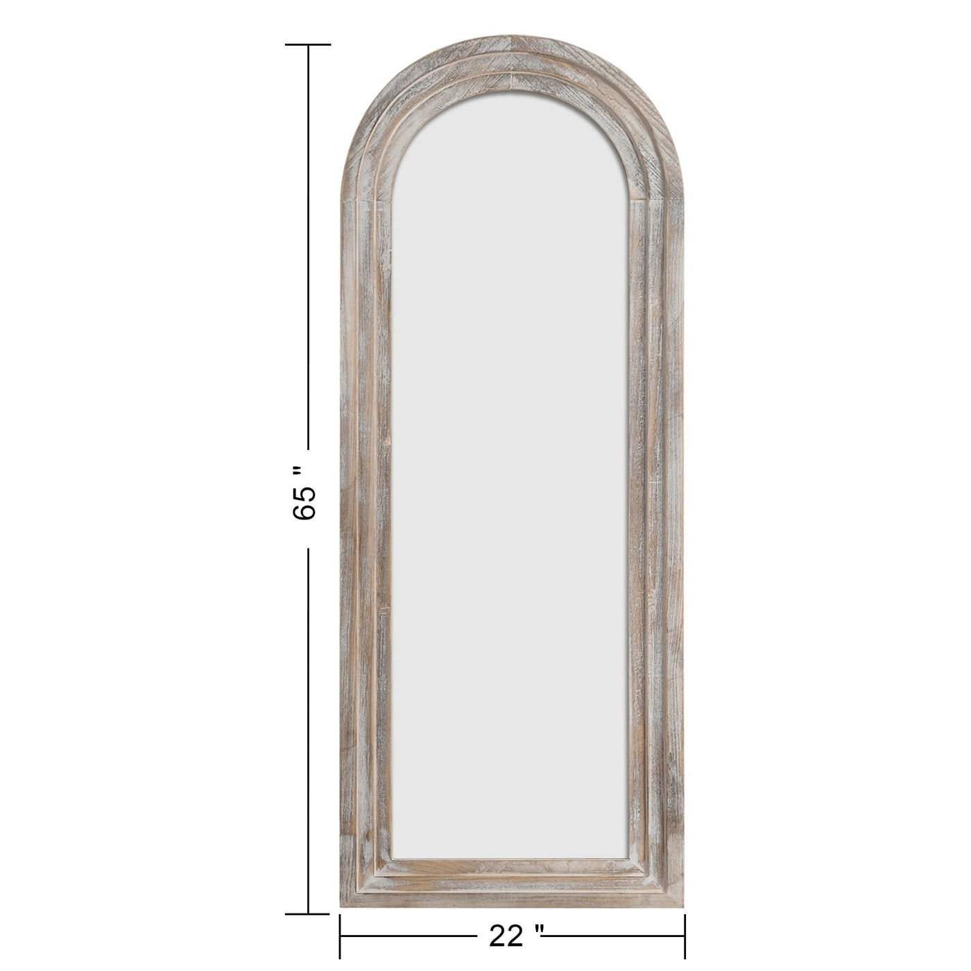 Miroir rustique en bois vieilli Dovelina, miroir de sol pleine longueur