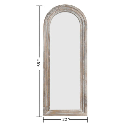 Miroir rustique en bois vieilli Dovelina, miroir de sol pleine longueur