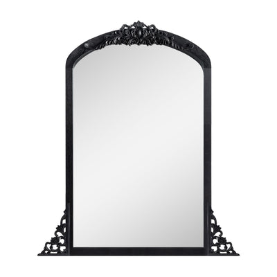 Miroir de sol sculpté en bois massif de forme arquée sur toute la longueur