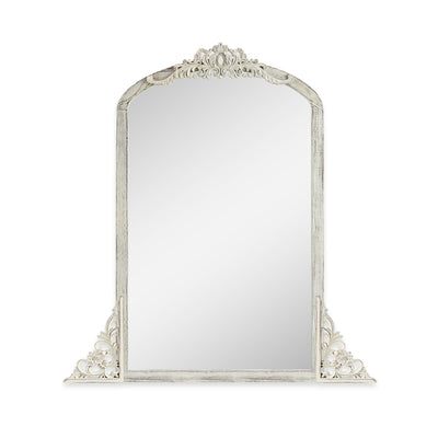 Miroir de sol sculpté en bois massif de forme arquée sur toute la longueur