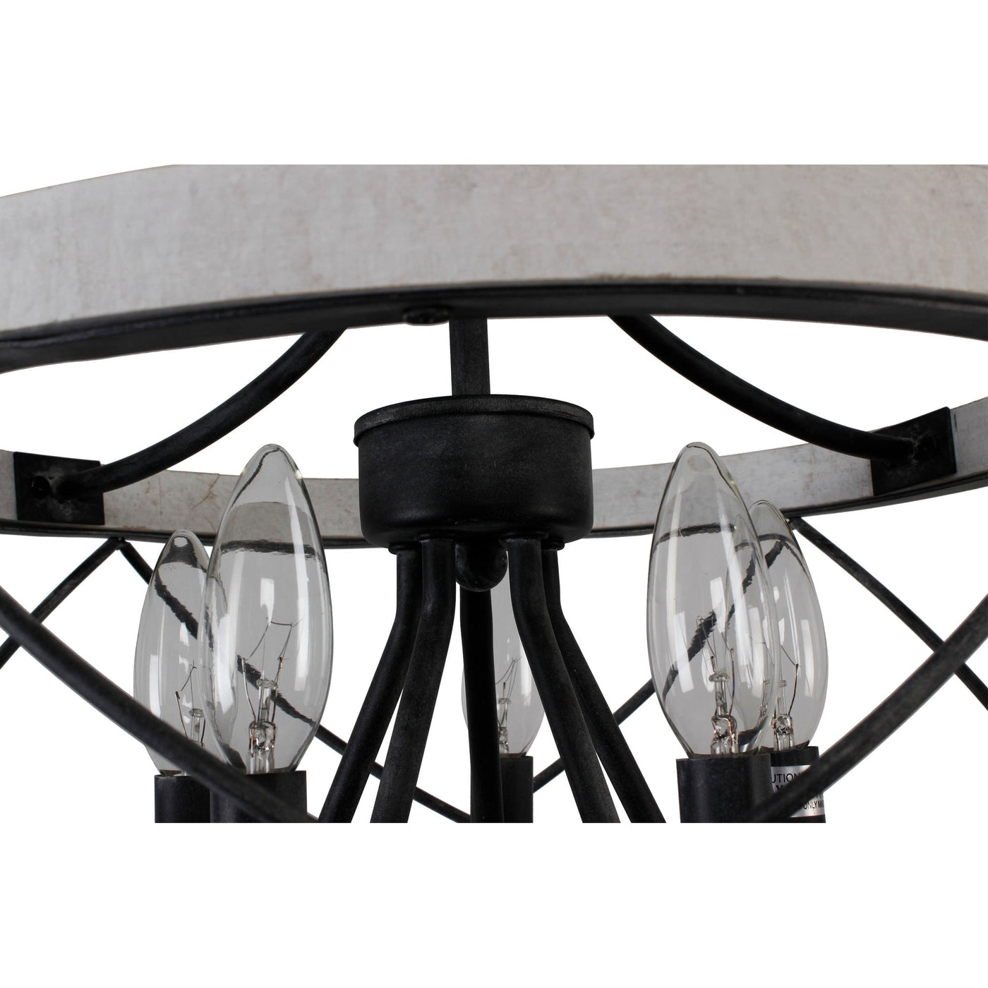 Lustre cage rustique en bois Bella Depot à 5 lumières, éclairage à intensité variable, suspension réglable de 15,7 pouces pour îlot de cuisine