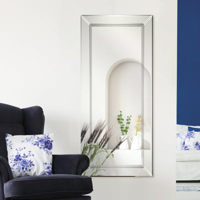 Miroir mural rectangulaire biseauté transparent HD pour salle de bain, coiffeuse et chambre à coucher, 3 tailles