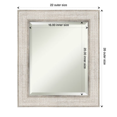 Miroir mural de salle de bain en bois biseauté - Cadre argenté Treillis - Argent Treillis