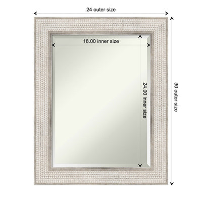 Miroir mural de salle de bain en bois biseauté - Cadre argenté Treillis - Argent Treillis