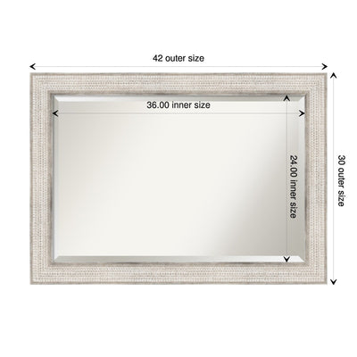 Miroir mural de salle de bain en bois biseauté - Cadre argenté Treillis - Argent Treillis