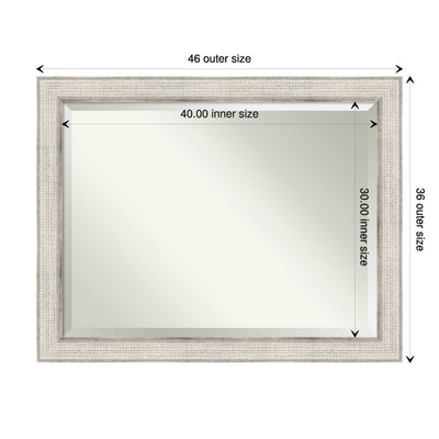Miroir mural de salle de bain en bois biseauté - Cadre argenté Treillis - Argent Treillis