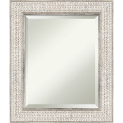 Miroir mural de salle de bain en bois biseauté - Cadre argenté Treillis - Argent Treillis