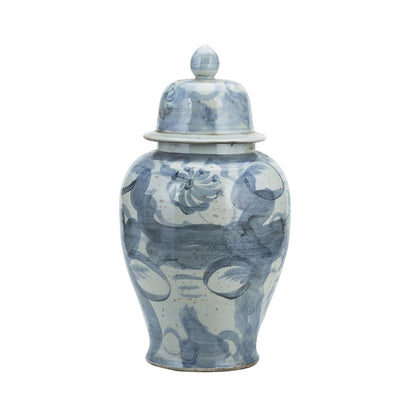 Pot de fleurs Silla en porcelaine bleue et blanche