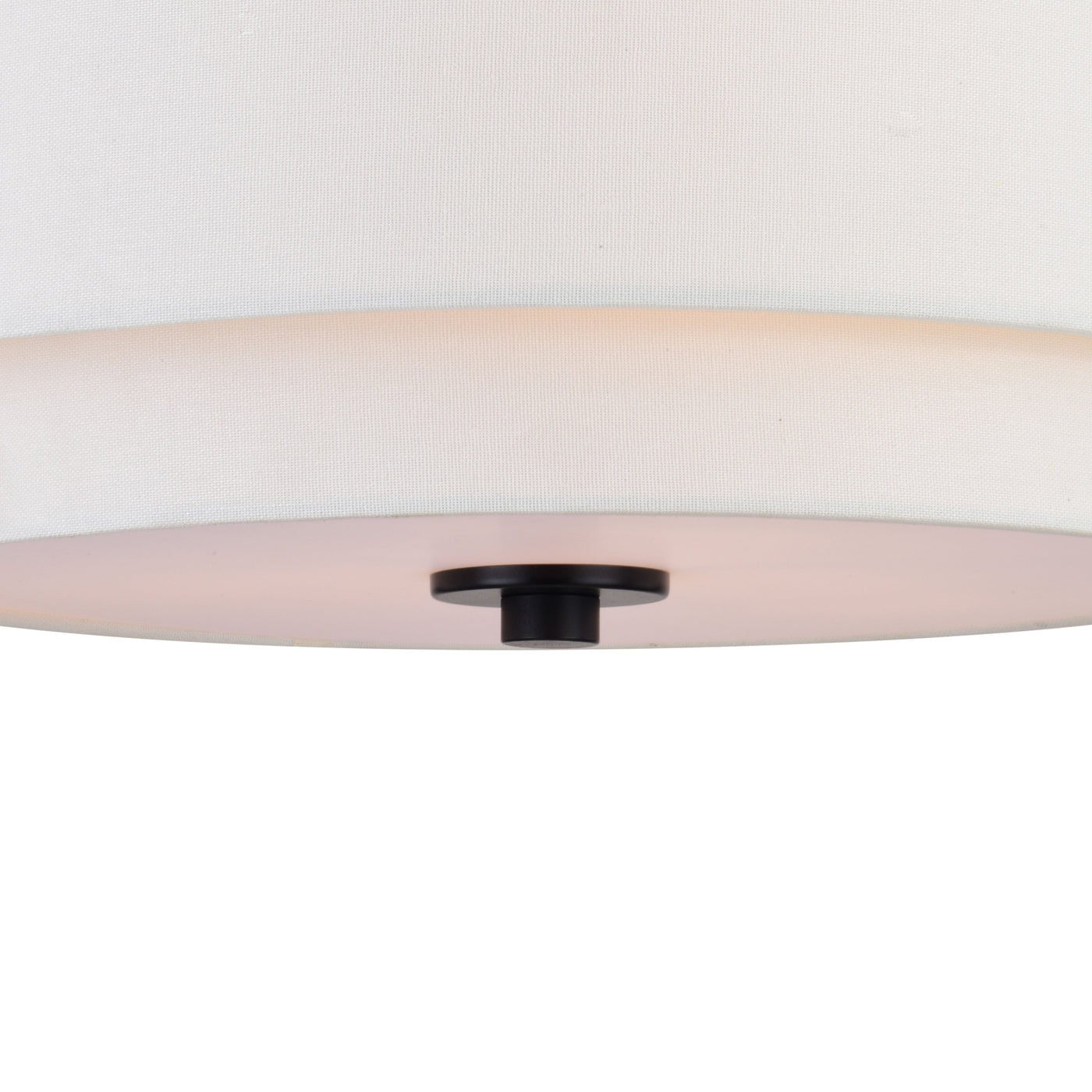 Plafonnier moderne du milieu du siècle de Burnaby avec abat-jour tambour en lin blanc