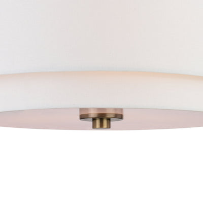 Plafonnier moderne du milieu du siècle de Burnaby avec abat-jour tambour en lin blanc