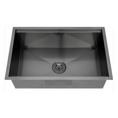 Évier de cuisine sous plan CB HOME 32 po, encastrable, noir/acier inoxydable, cuve simple avec accessoires