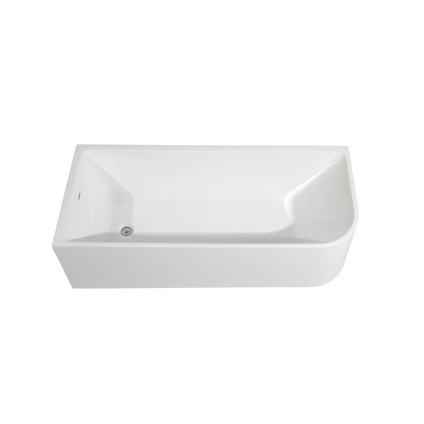 Baignoires autoportantes en acrylique CB HOME 59''/67'', baignoires simples contre le mur, trop-plein gauche/droite