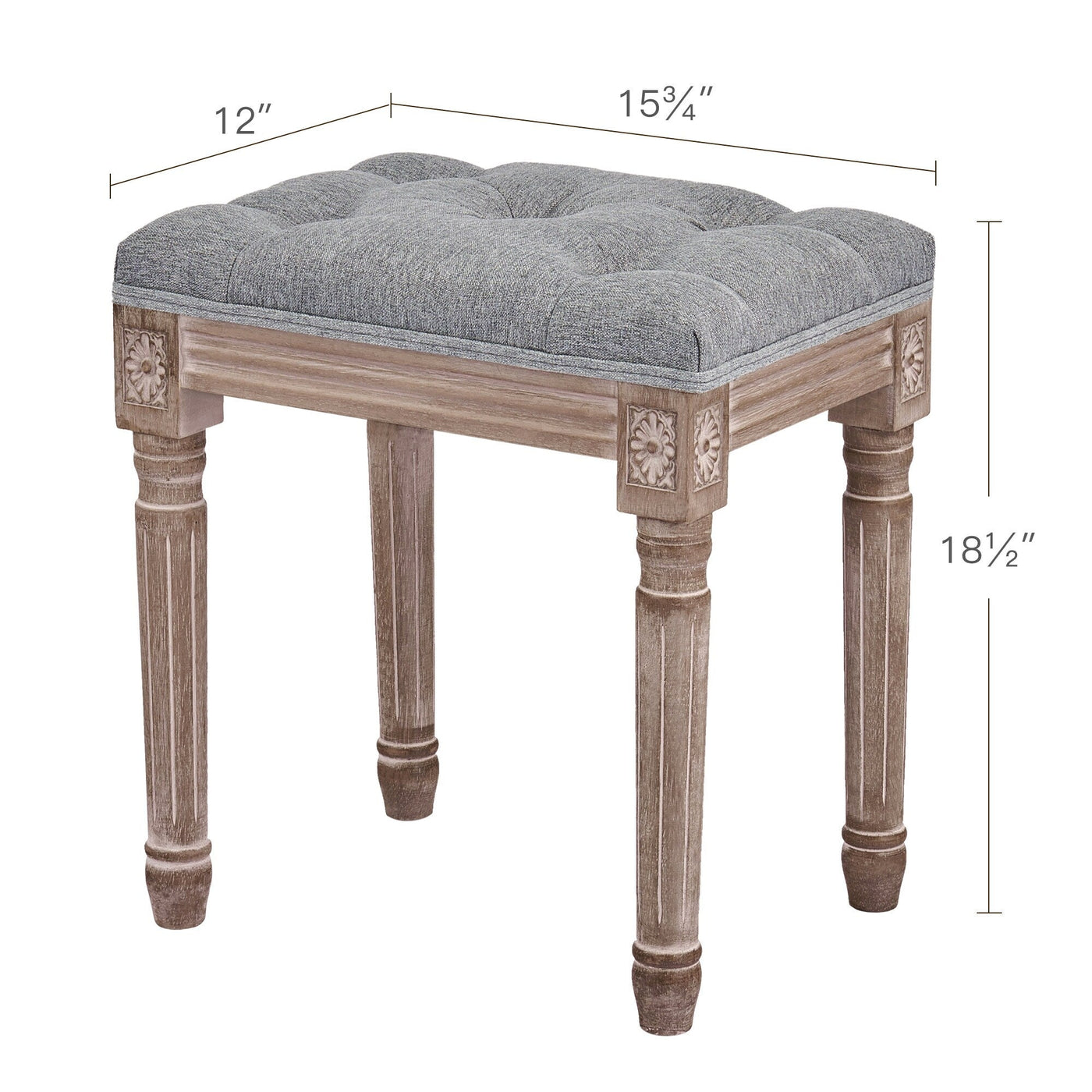 Tabouret de pied et tabouret de coiffeuse rembourrés vintage français CO-Z