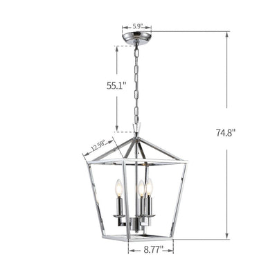 Lustre suspendu style lanterne à bougie pour escalier ou îlot de cuisine - N/A