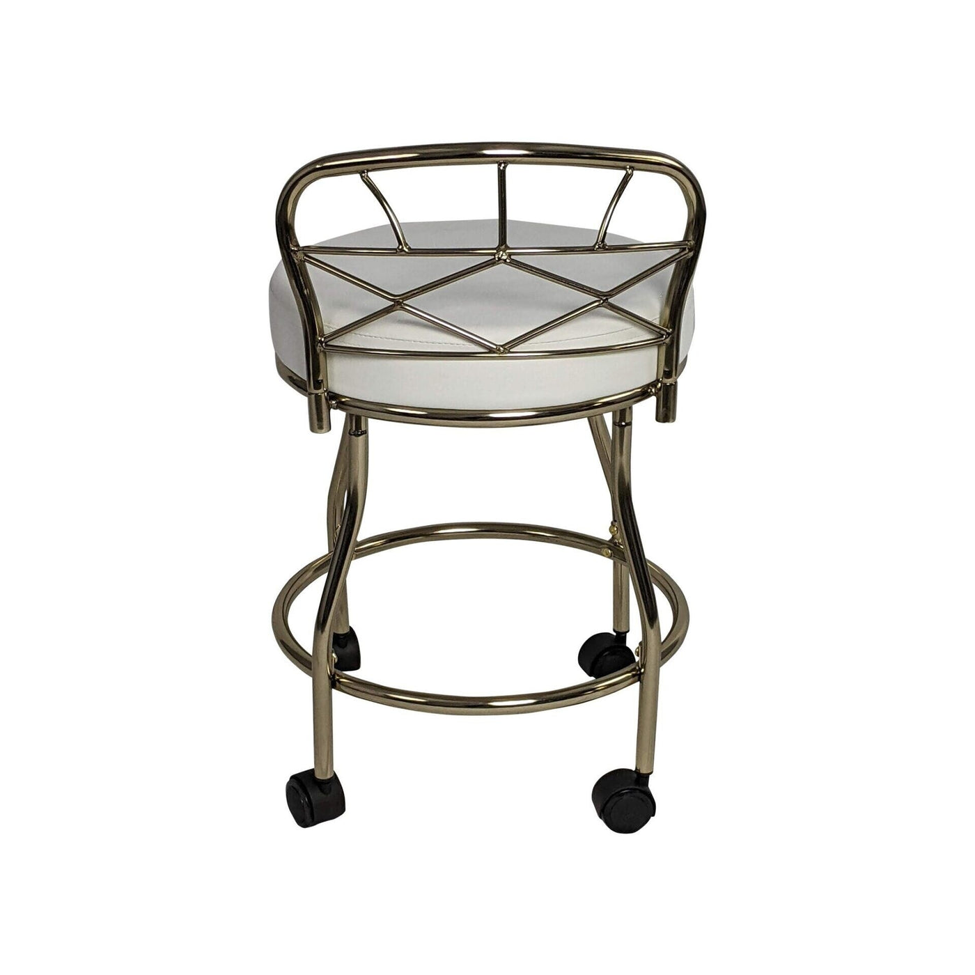 Tabouret de coiffeuse Carolina Living Diana à dossier en X avec roulettes