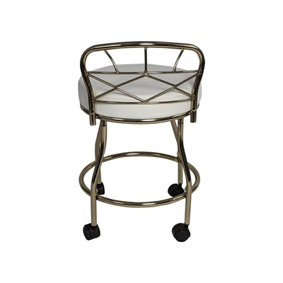 Tabouret de coiffeuse Carolina Living Diana à dossier en X avec roulettes