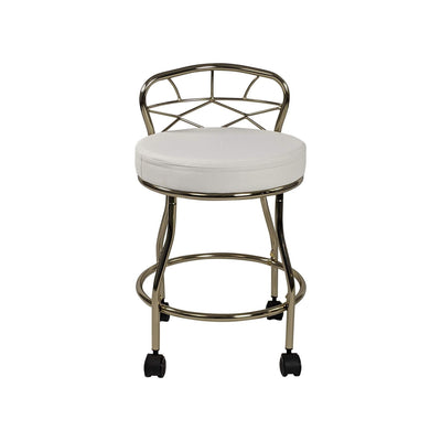 Tabouret de coiffeuse Carolina Living Diana à dossier en X avec roulettes