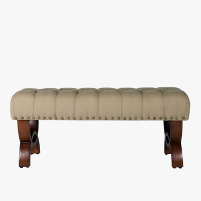 Banc capitonné Carolina avec garniture cloutée