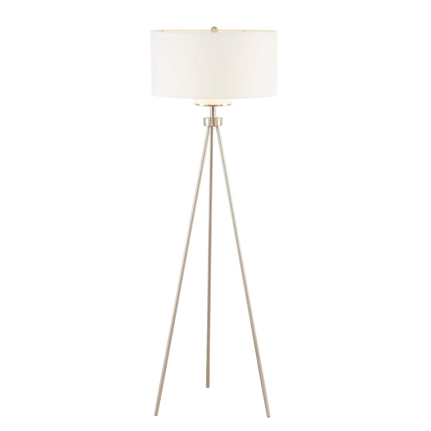 Lampadaire trépied en métal INK+IVY Pacific avec abat-jour en verre