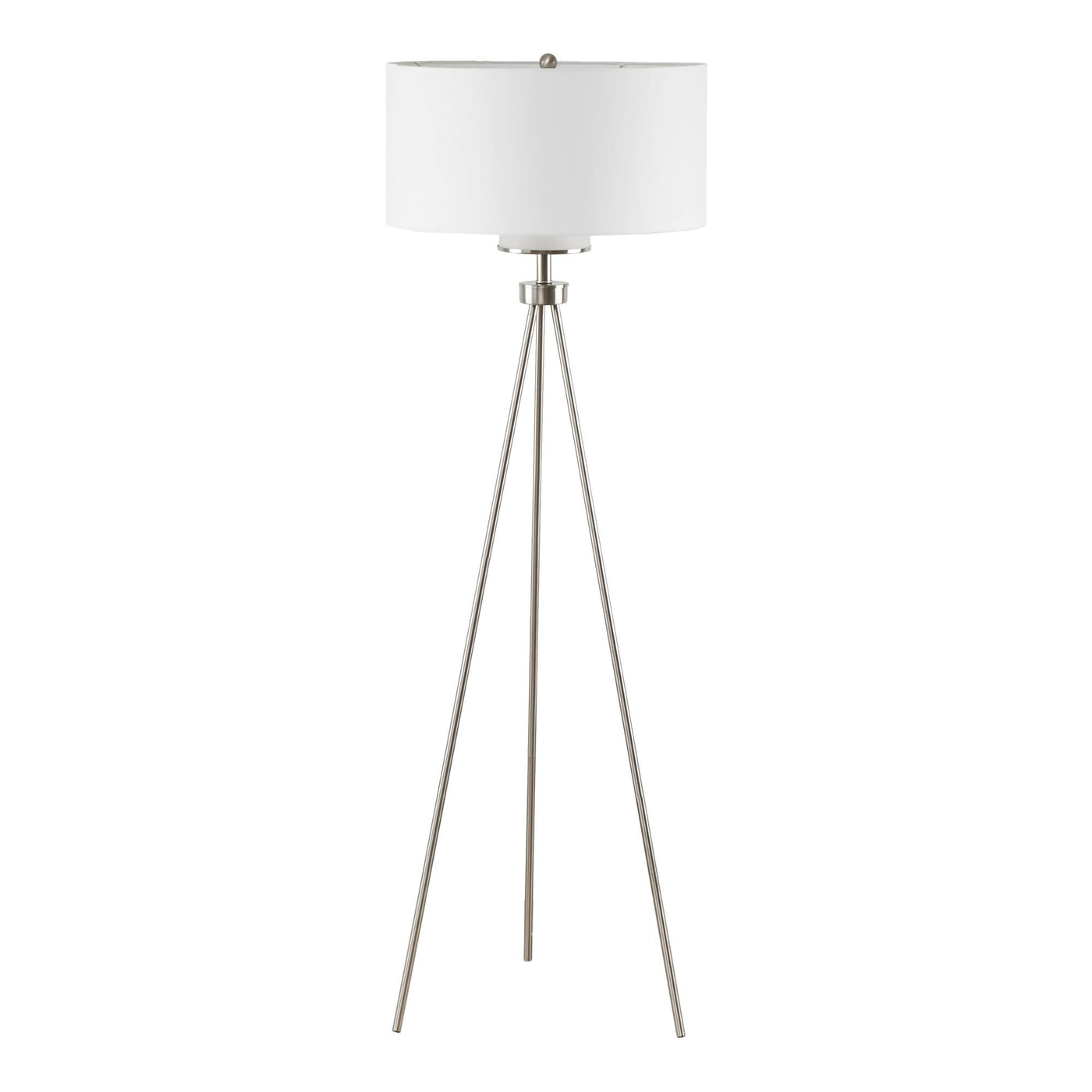 Lampadaire trépied en métal INK+IVY Pacific avec abat-jour en verre