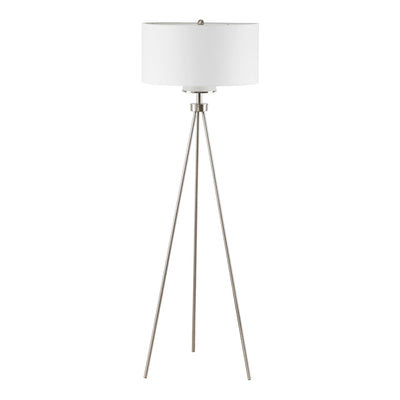 Lampadaire trépied en métal INK+IVY Pacific avec abat-jour en verre