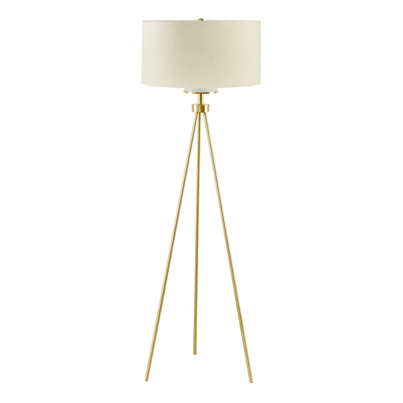 Lampadaire trépied en métal INK+IVY Pacific avec abat-jour en verre