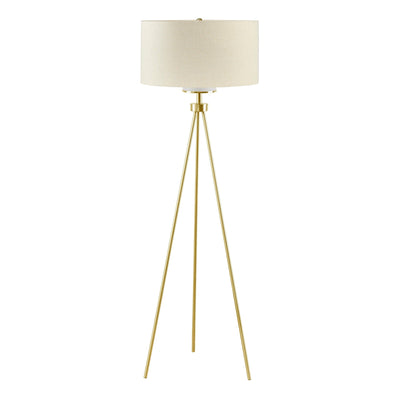 Lampadaire trépied en métal INK+IVY Pacific avec abat-jour en verre