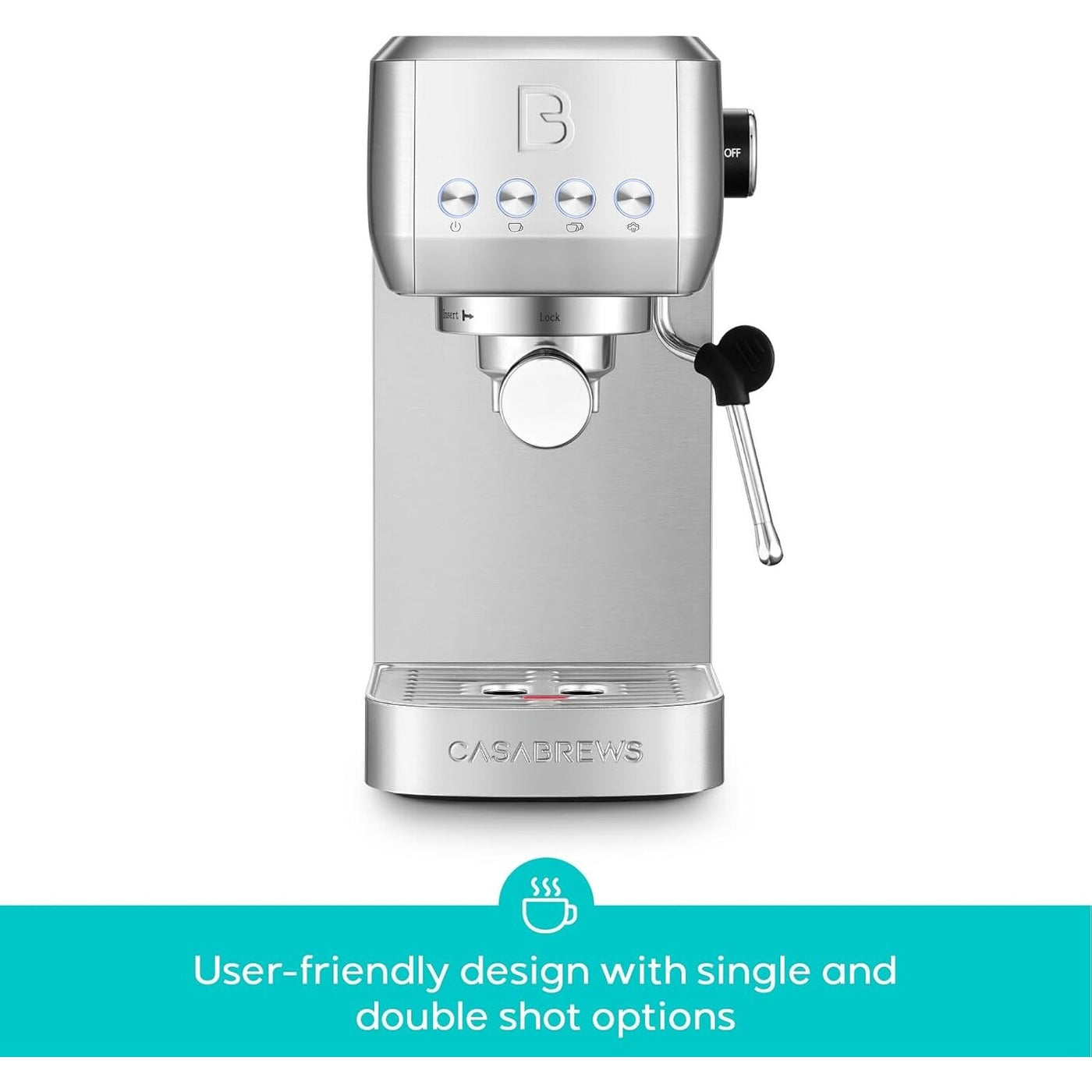 Machine à expresso professionnelle Casabrews 3700E 20 bars avec mousseur à lait - N/A