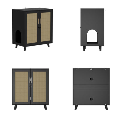 Bac à litière pour chat, maison pour chat, table d'appoint, porte, armoire, bibliothèque