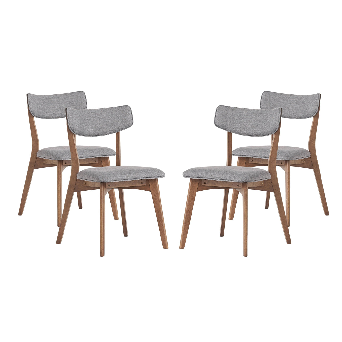 Chaises de salle à manger Chazz en bois d'hévéa rembourrées, style milieu de siècle (lot de 2/4) par Christopher Knight Home