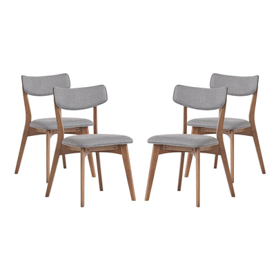 Chaises de salle à manger Chazz en bois d'hévéa rembourrées, style milieu de siècle (lot de 2/4) par Christopher Knight Home