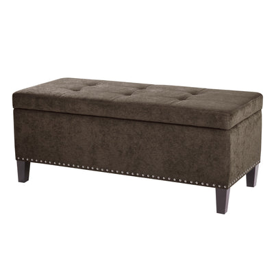 Banc de rangement Madison Park Shandra II à plateau capitonné et fermeture en douceur