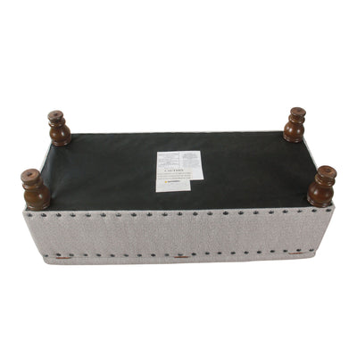 Banc de rangement rembourré Copper Grove Muscari avec bordure cloutée