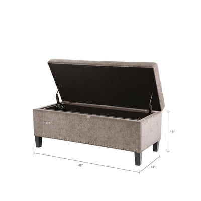 Banc de rangement Madison Park Shandra II à plateau capitonné et fermeture en douceur