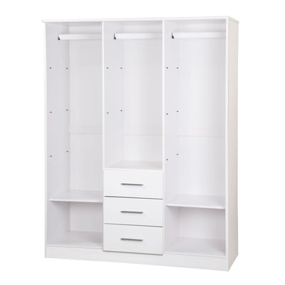 Armoire penderie 3 portes Cosmo 100 % bois massif de Palace Imports avec portes en bois massif ou en miroir