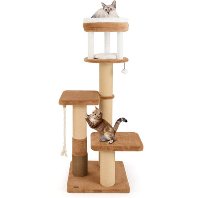 Arbre à chat Costway 65 pouces haut pour intérieur avec perchoir rembourré autonettoyant - Voir les détails