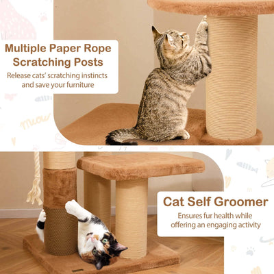 Arbre à chat Costway 65 pouces haut pour intérieur avec perchoir rembourré autonettoyant - Voir les détails