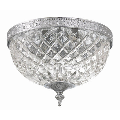 Plafonnier en cristal Crystorama à 2 lampes - 10 L x 8 H x 10 P